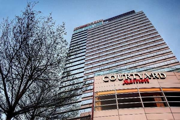 The Courtyard Marriott in Sha Tin, Hong Kong, offering comfortable accommodations and great amenities.