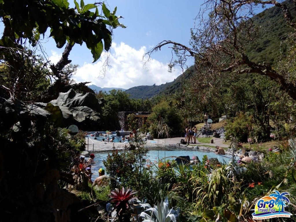 Relaxing hot springs pools at Papallacta, Ecuador, known for their therapeutic mineral waters.