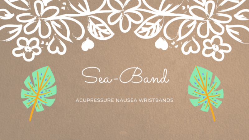 Sea-Band acupressure wristband designed to prevent motion sickness while traveling or on boats.