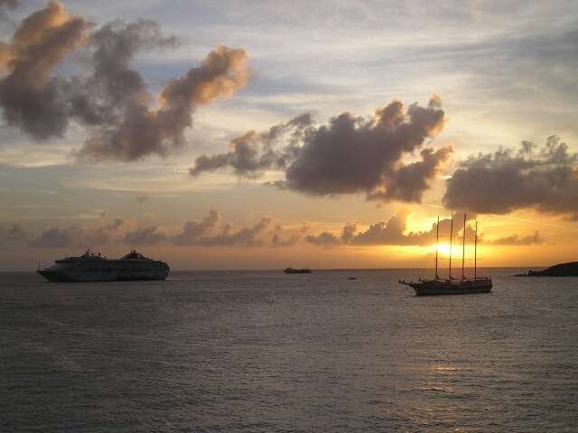 A windjammer sailboat, offering scenic voyages across beautiful coastal waters.