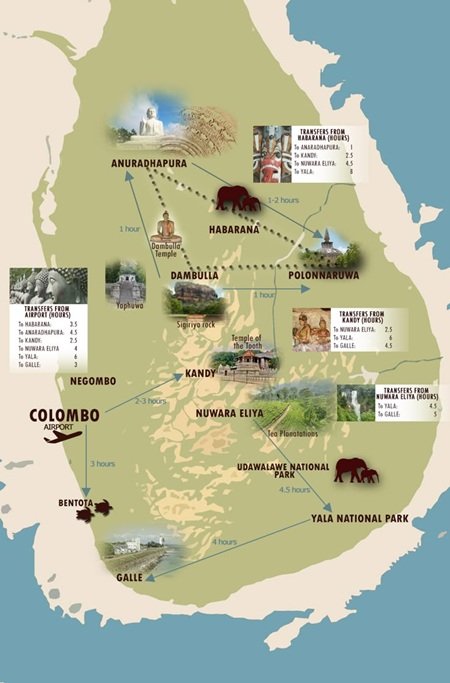 Sri Lanka Cultural Triangle Map